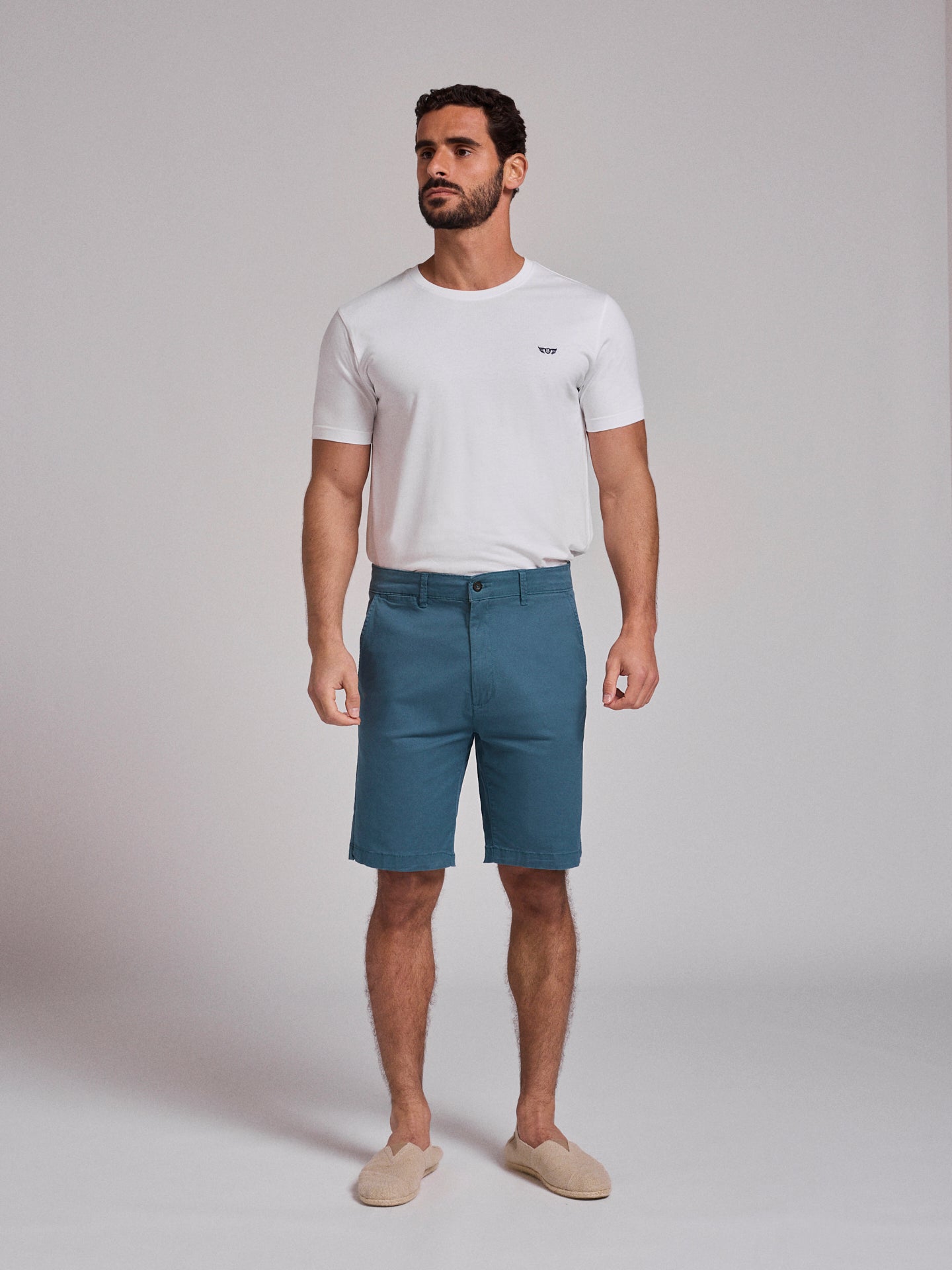 BERMUDA DE ALGODÓN VERDE REGULAR FIT MR. AZUL