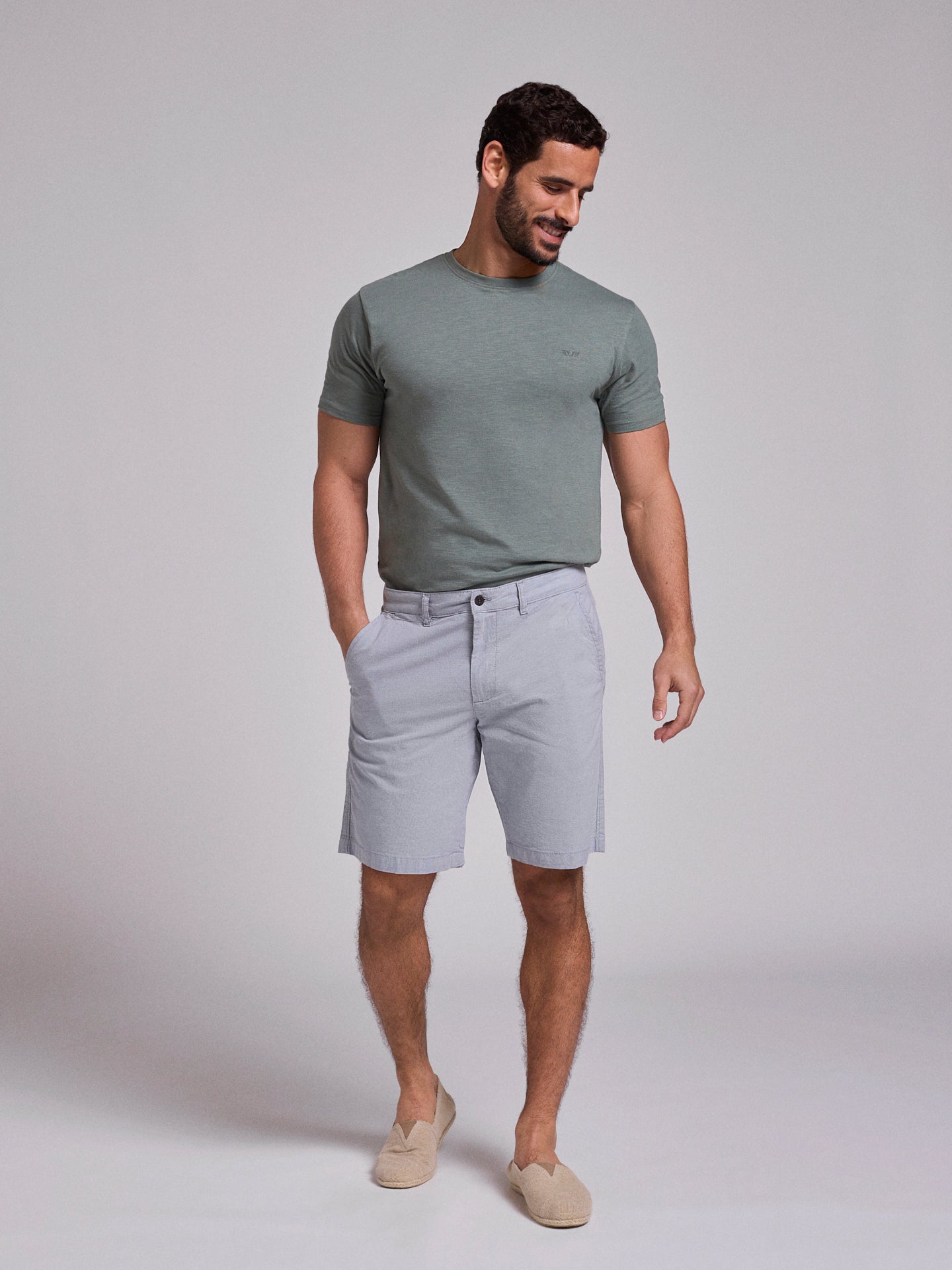 BERMUDA DE ALGODÓN AZUL REGULAR FIT MR. AZUL