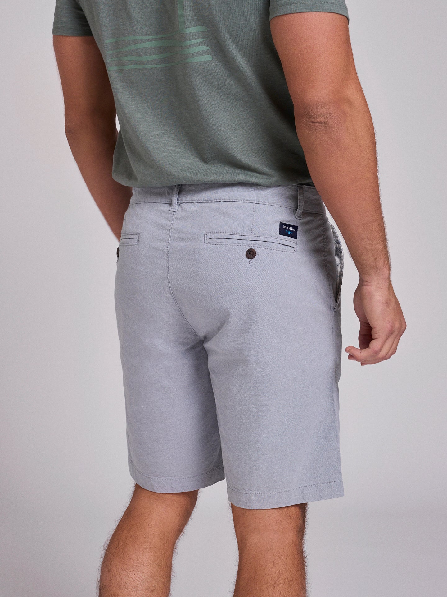 BERMUDA DE ALGODÓN AZUL REGULAR FIT MR. AZUL