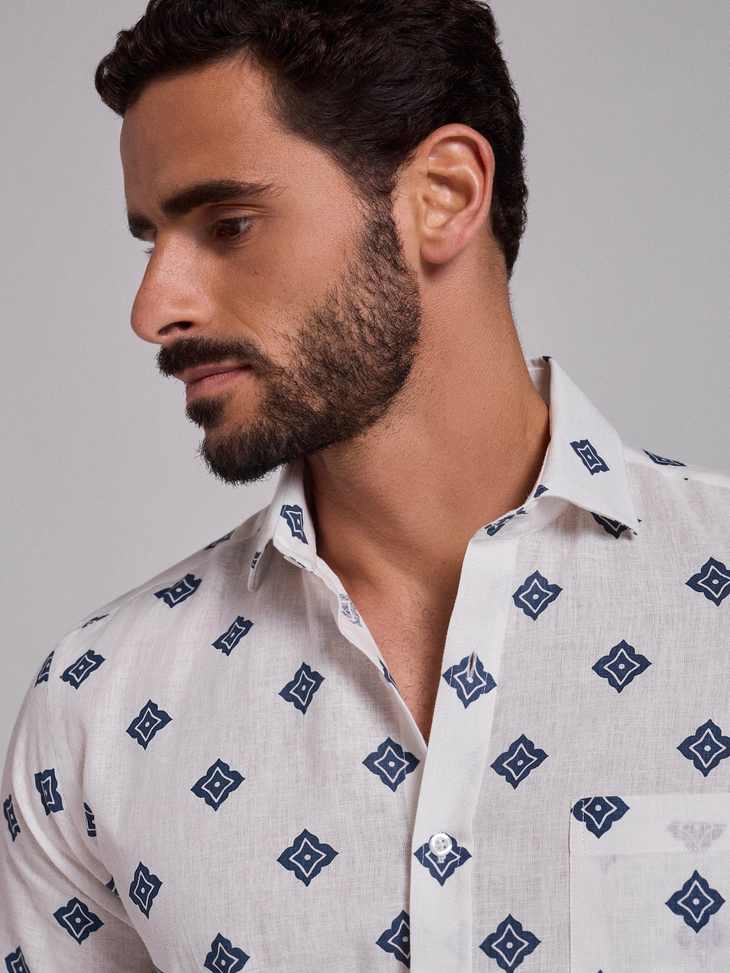 CAMISA LINO AZUL MANGA LARGA REGULAR FIT MR. AZUL