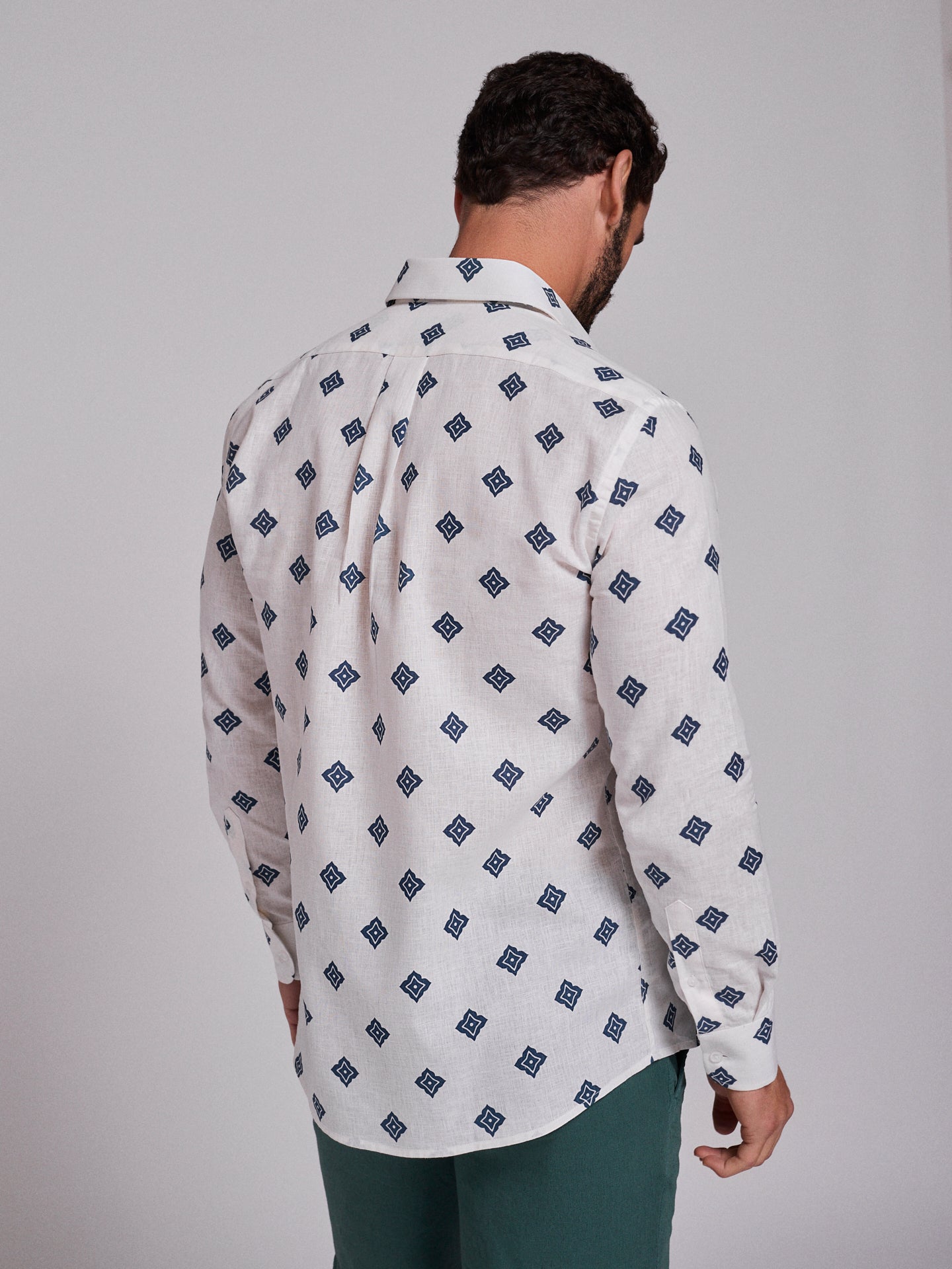 CAMISA LINO AZUL MANGA LARGA REGULAR FIT MR. AZUL