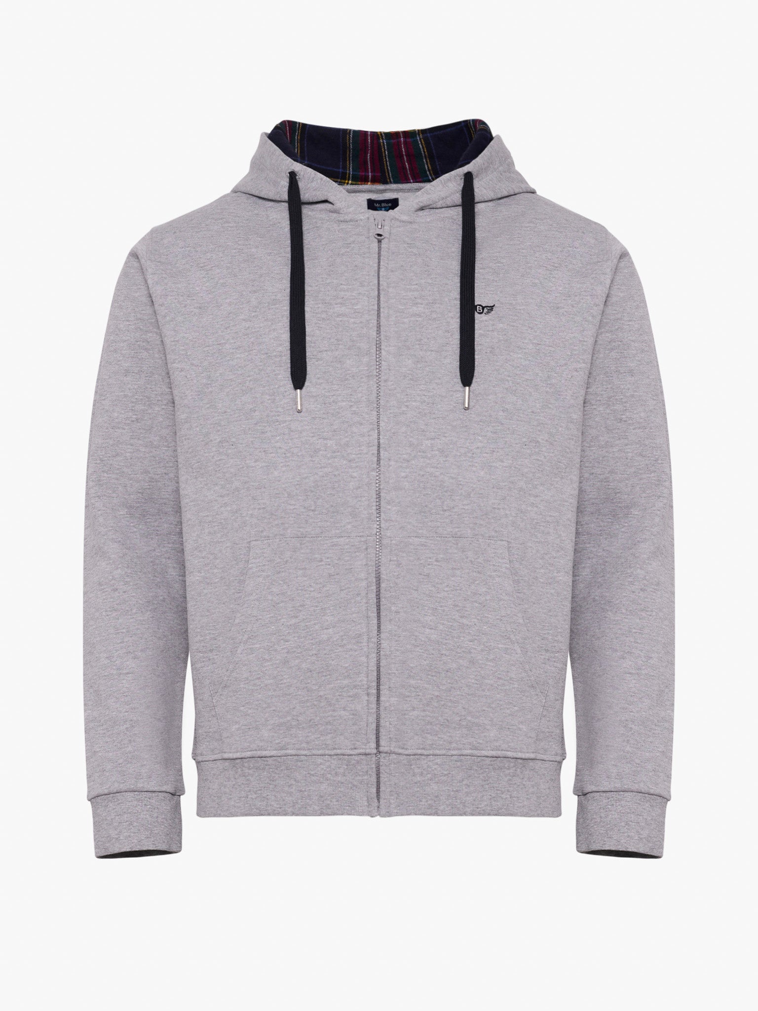 SUDADERA DE ALGODÓN GRIS CON CAPUCHA MANGA LARGA REGULAR FIT MR. AZUL