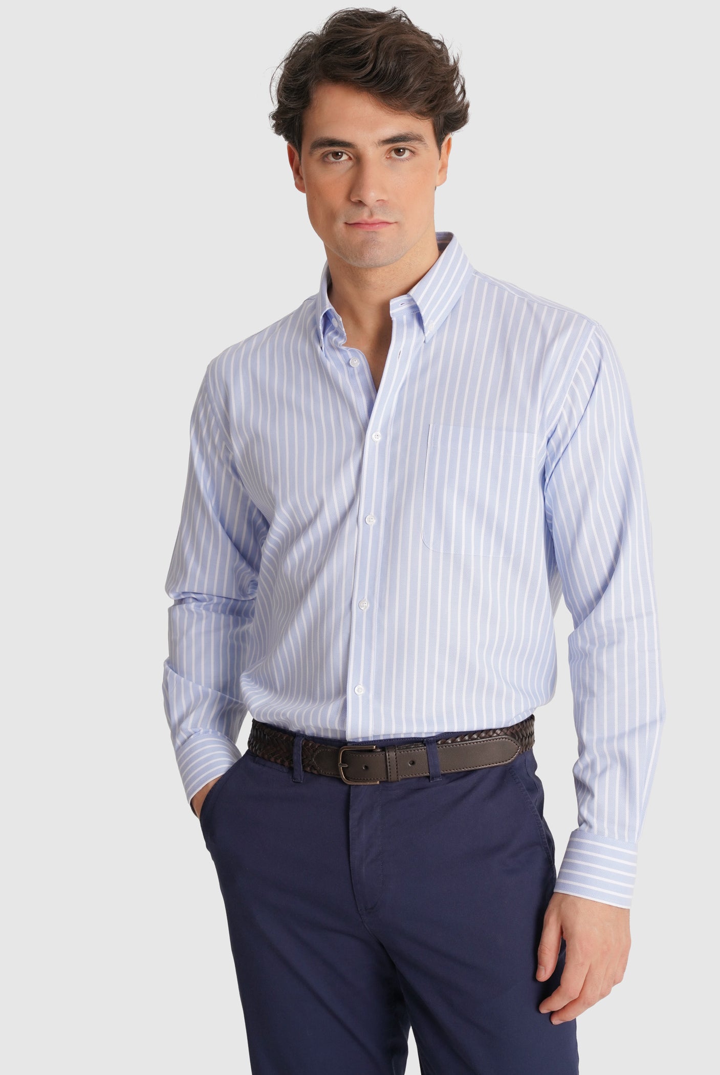 BLUE COTTON SHIRT LONG SLEEVE REGULAR FIT MR. BLUE