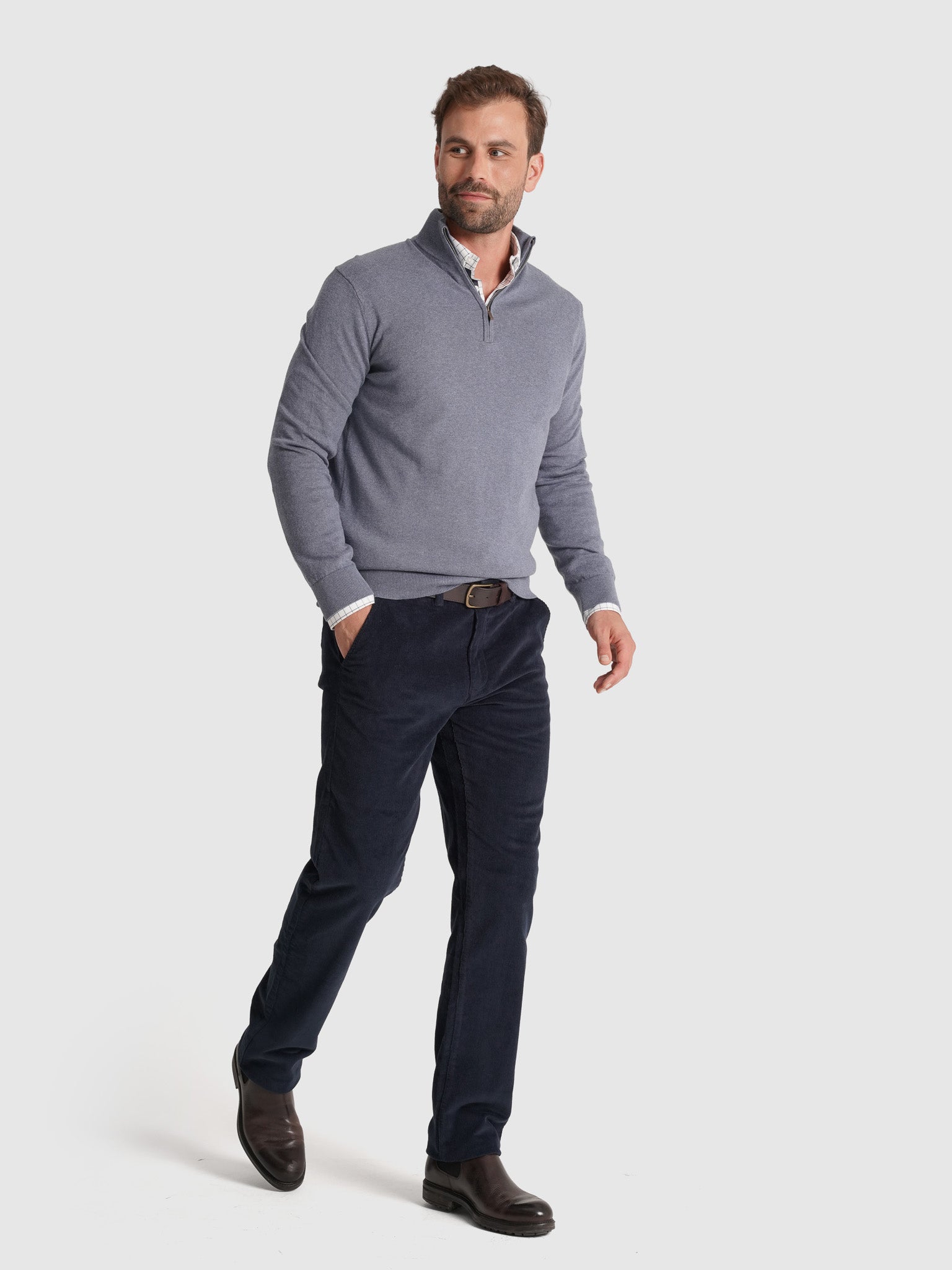 BLUE CASHMERE PULLOVER LONG SLEEVE REGULAR FIT MR. BLUE