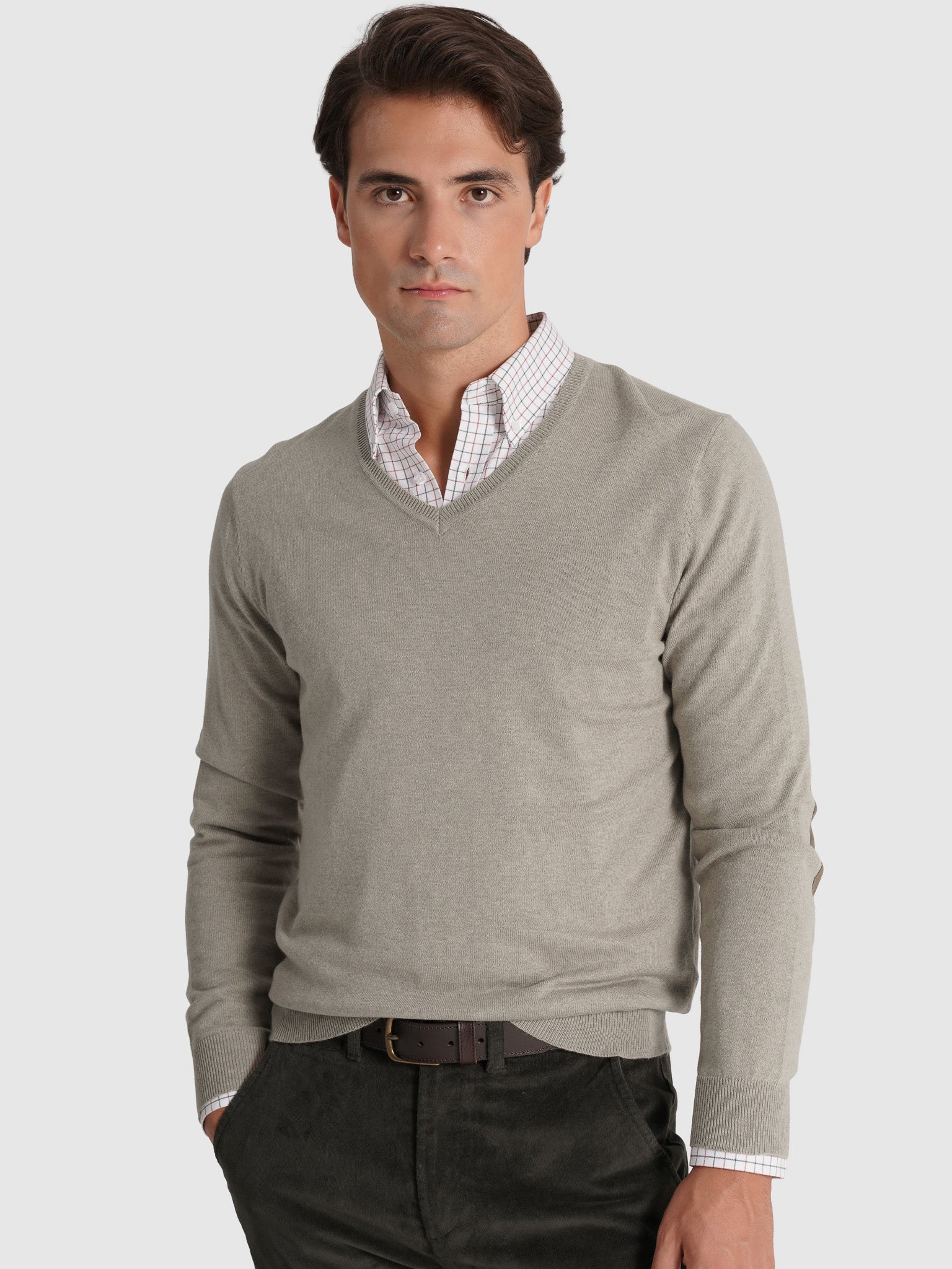 JERSEY DE LANA VERDE CON CODERAS MR REGULAR FIT. AZUL
