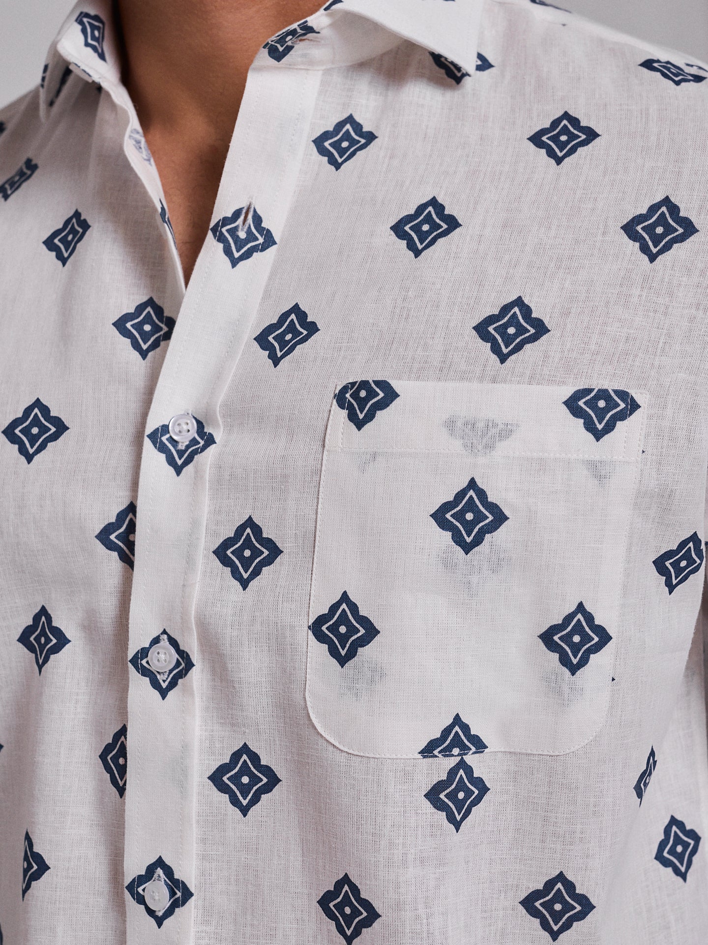 CAMISA LINO AZUL MANGA LARGA REGULAR FIT MR. AZUL
