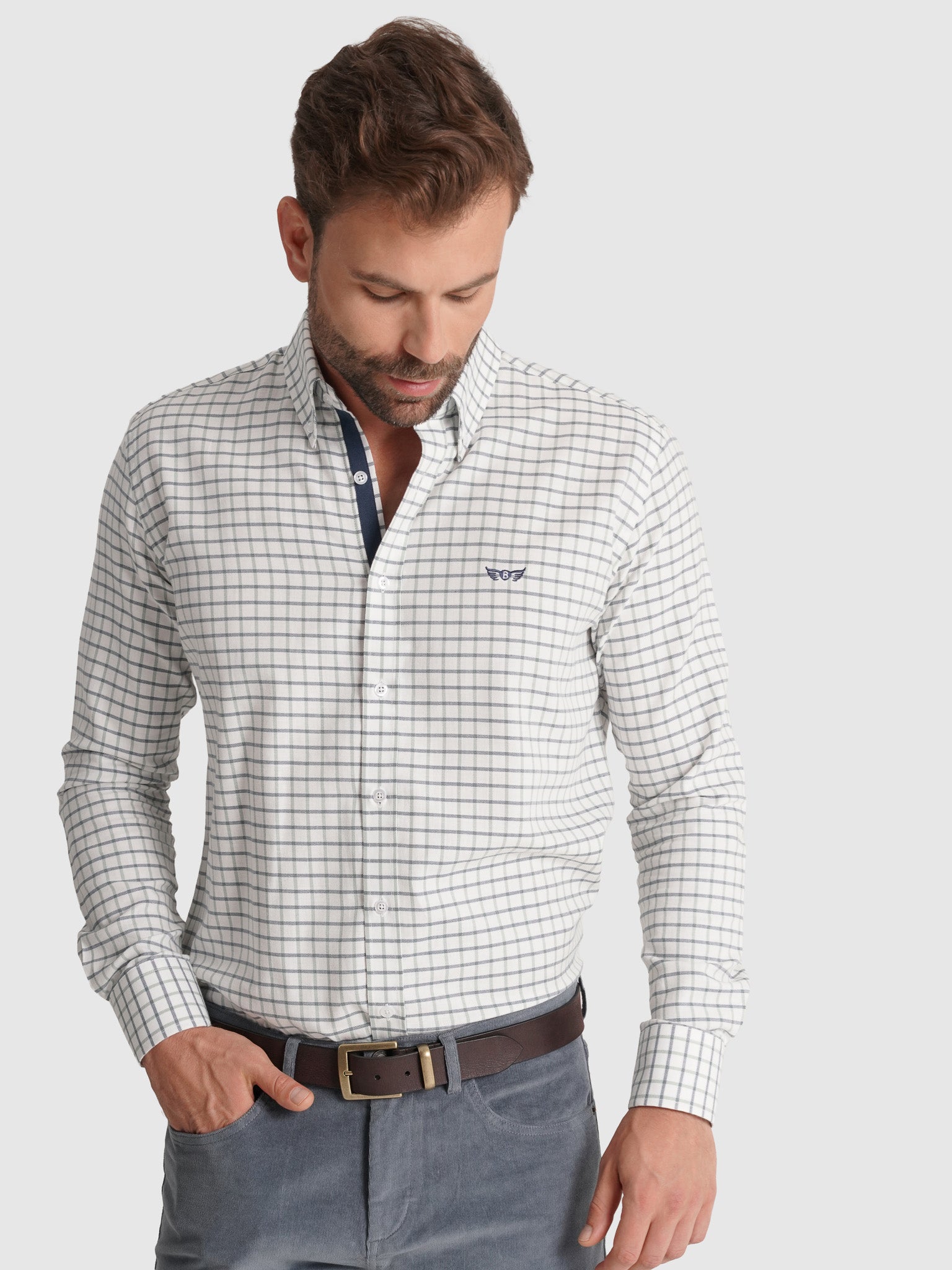 BLUE FLANNEL SHIRT LONG SLEEVE REGULAR FIT MR. BLUE