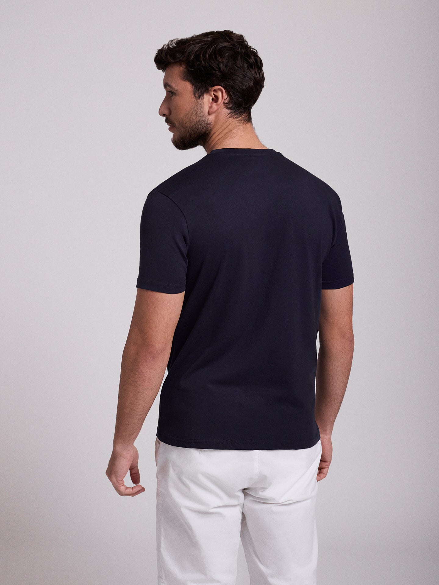 CAMISETA ALGODÓN AZUL MANGA CORTA REGULAR FIT MR. AZUL