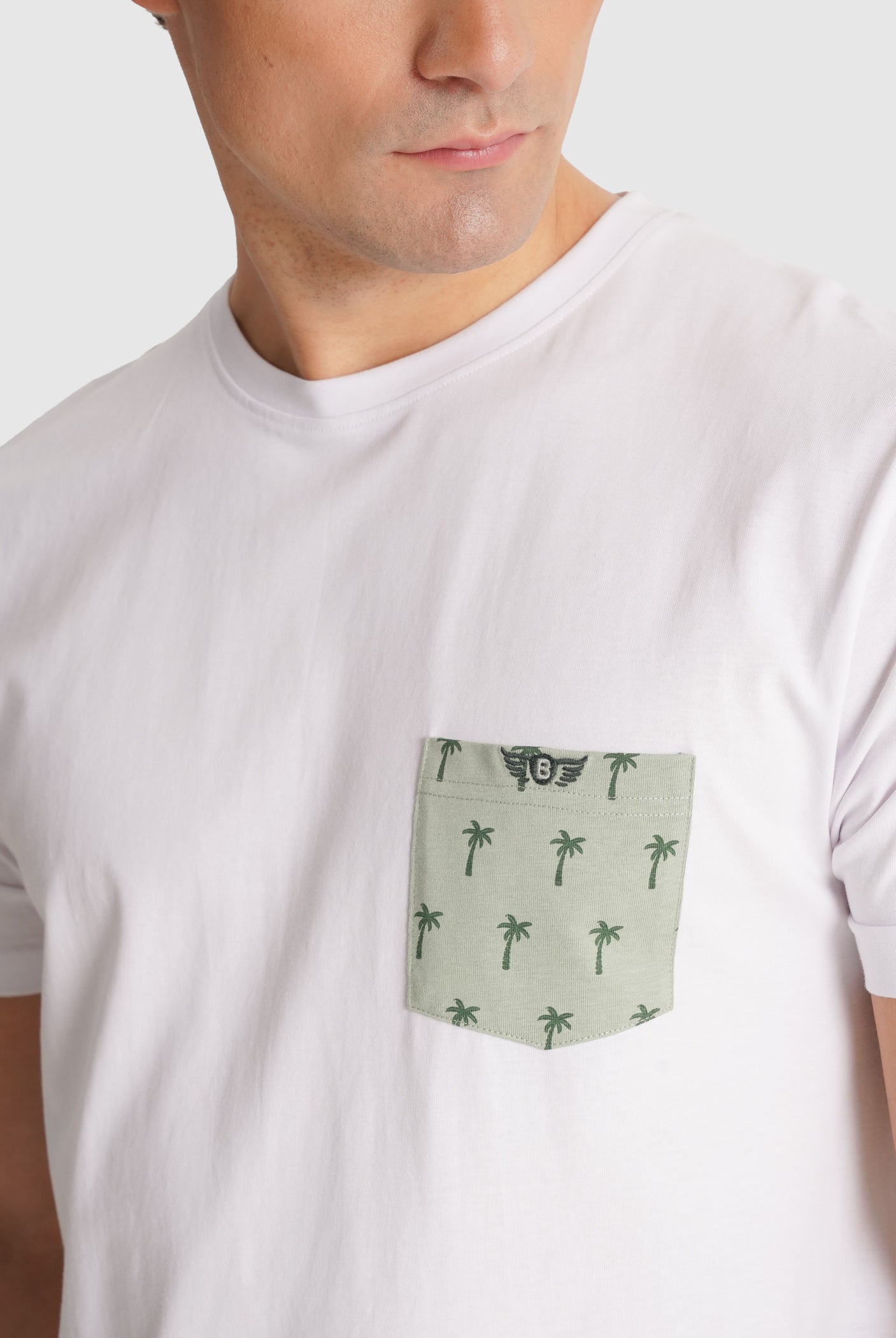 WHITE T-SHIRT SHORT SLEEVE REGULAR FIT MR. BLUE