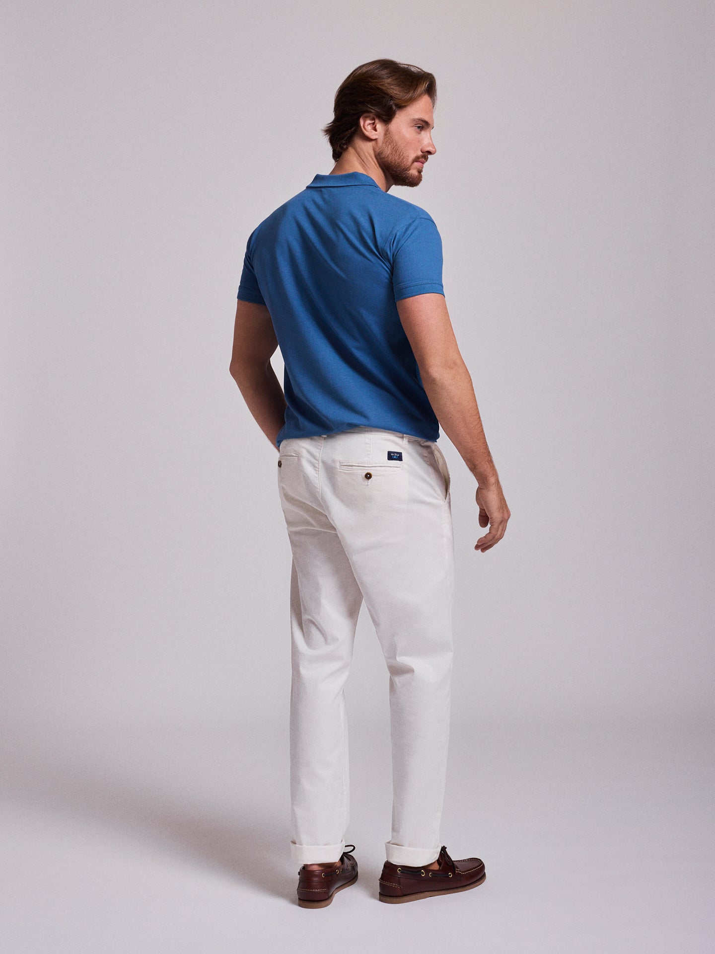 PANTALÓN DE ALGODÓN BLANCO REGULAR FIT MR. AZUL