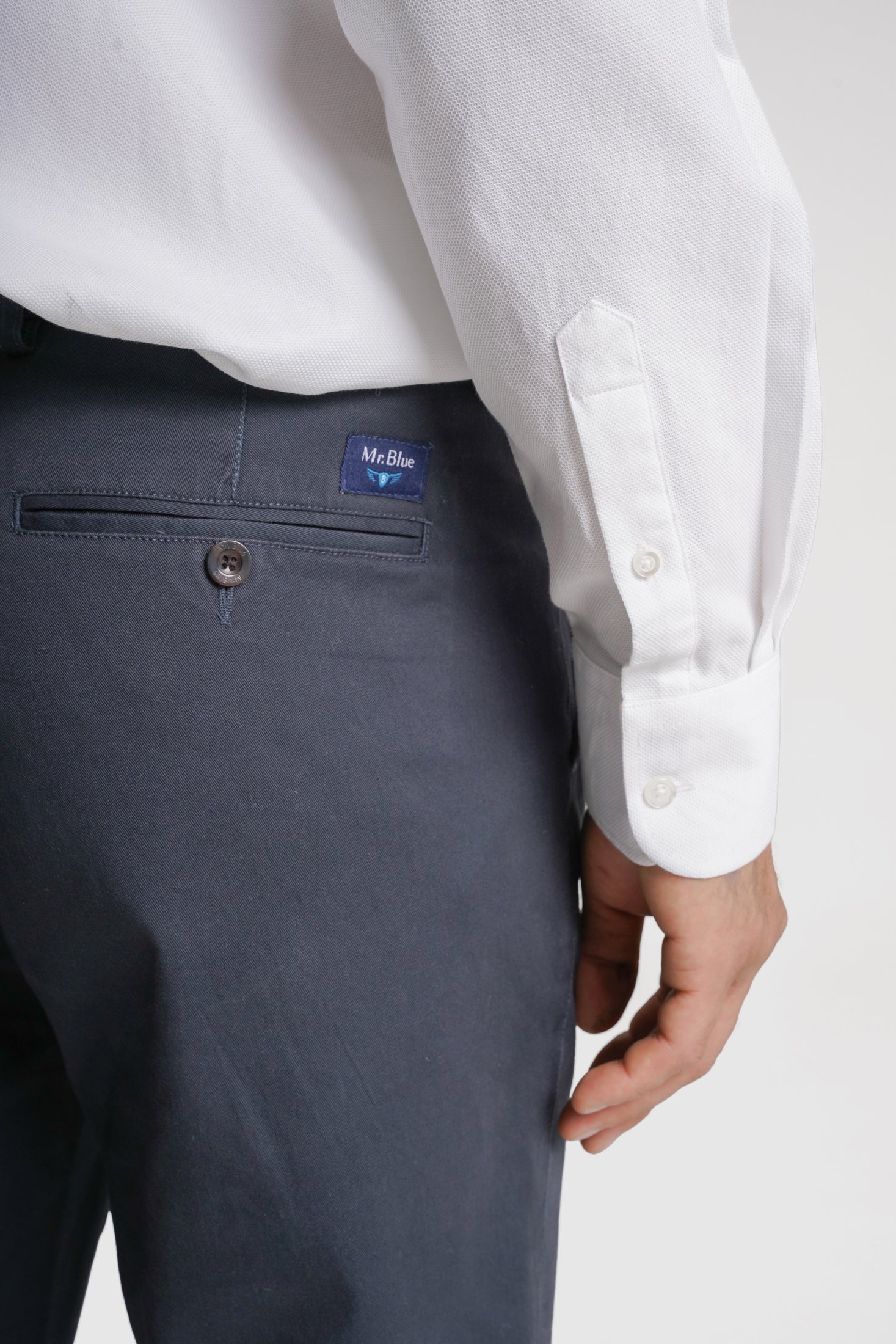 CALÇAS ALGODÃO SLIM FIT AZUIS LISAS MR. BLUE