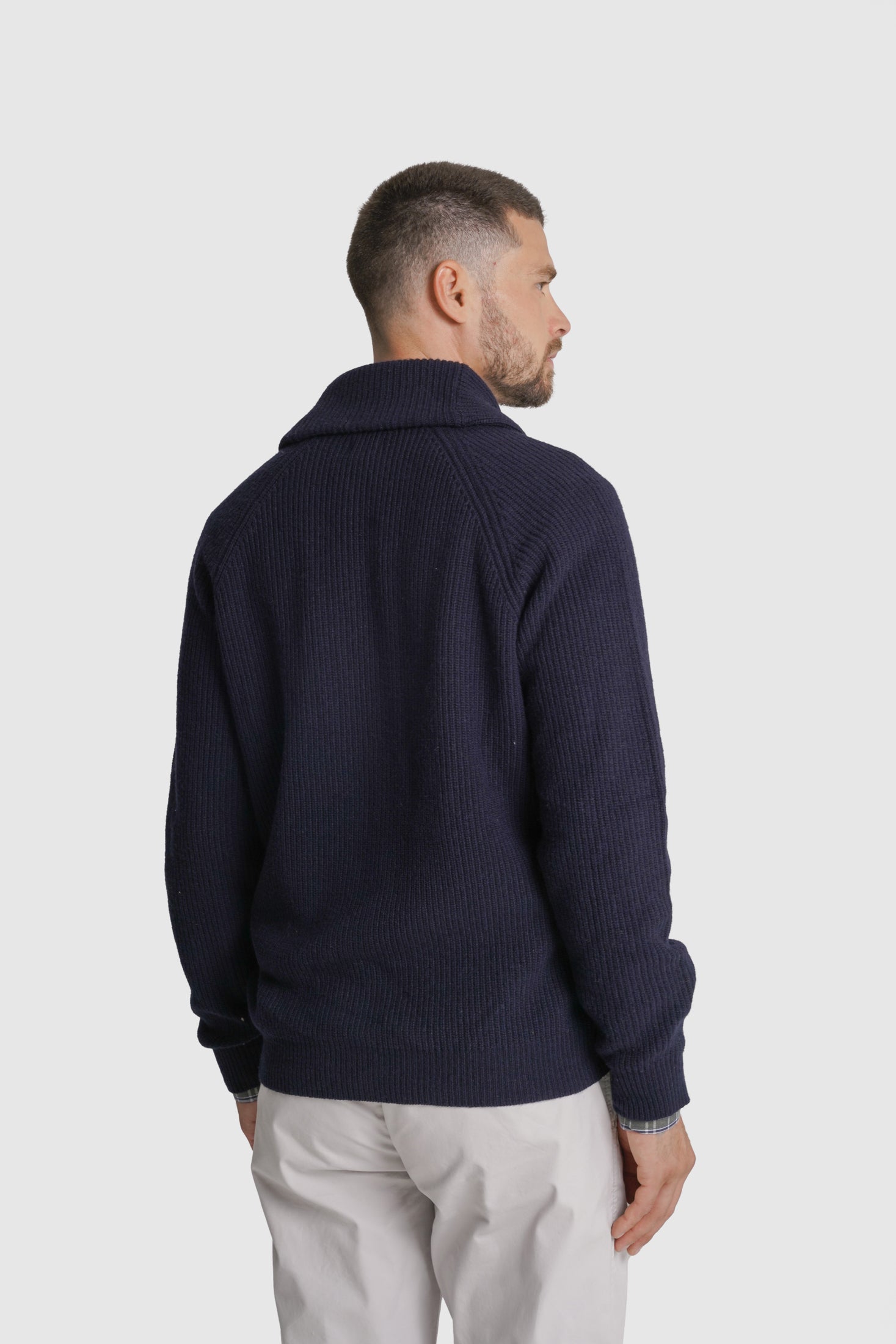 CARDIGAN LÃ REGULAR FIT AZUL LISO MR. BLUE
