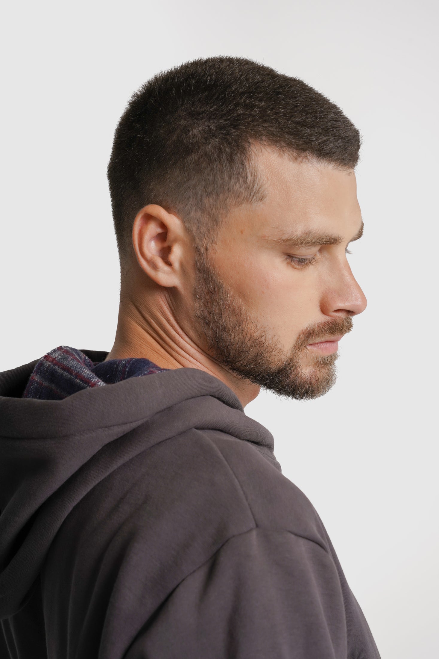 HOODIE ALGODÃO REGULAR FIT CINZENTO LISO MR. BLUE