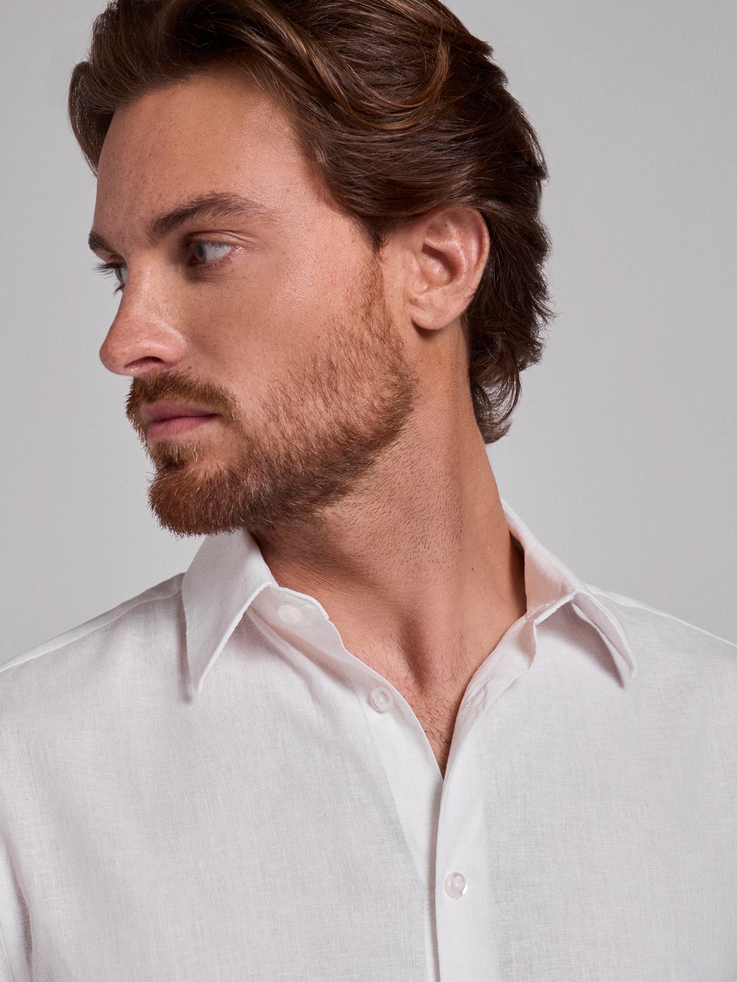 CAMISA LINO BLANCA MANGA LARGA SLIM FIT MR. AZUL