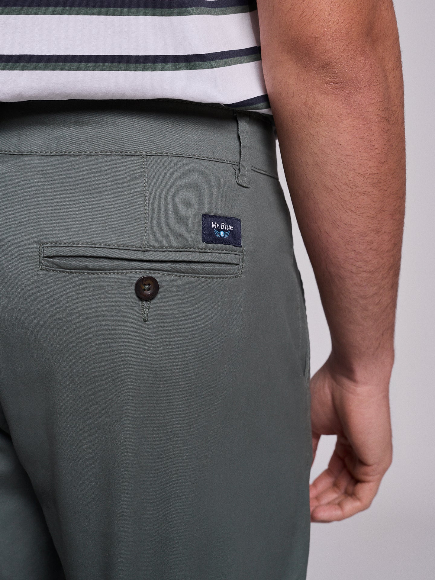 GREEN COTTON TROUSERS REGULAR FIT MR. BLUE