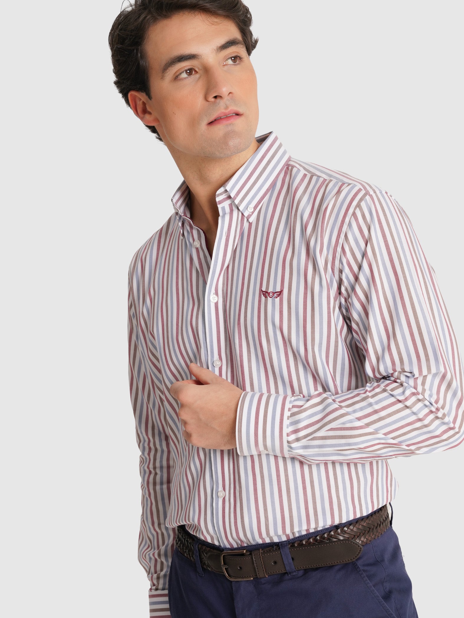 CAMISA OXFORD AZUL MANGA LARGA REGULAR FIT MR. AZUL
