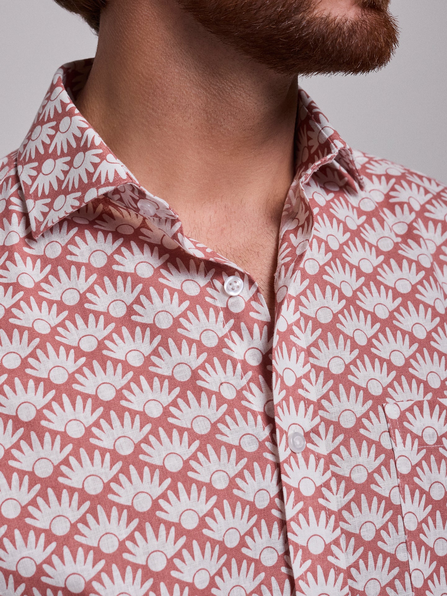 PINK LINEN SHIRT LONG SLEEVE REGULAR FIT MR. BLUE