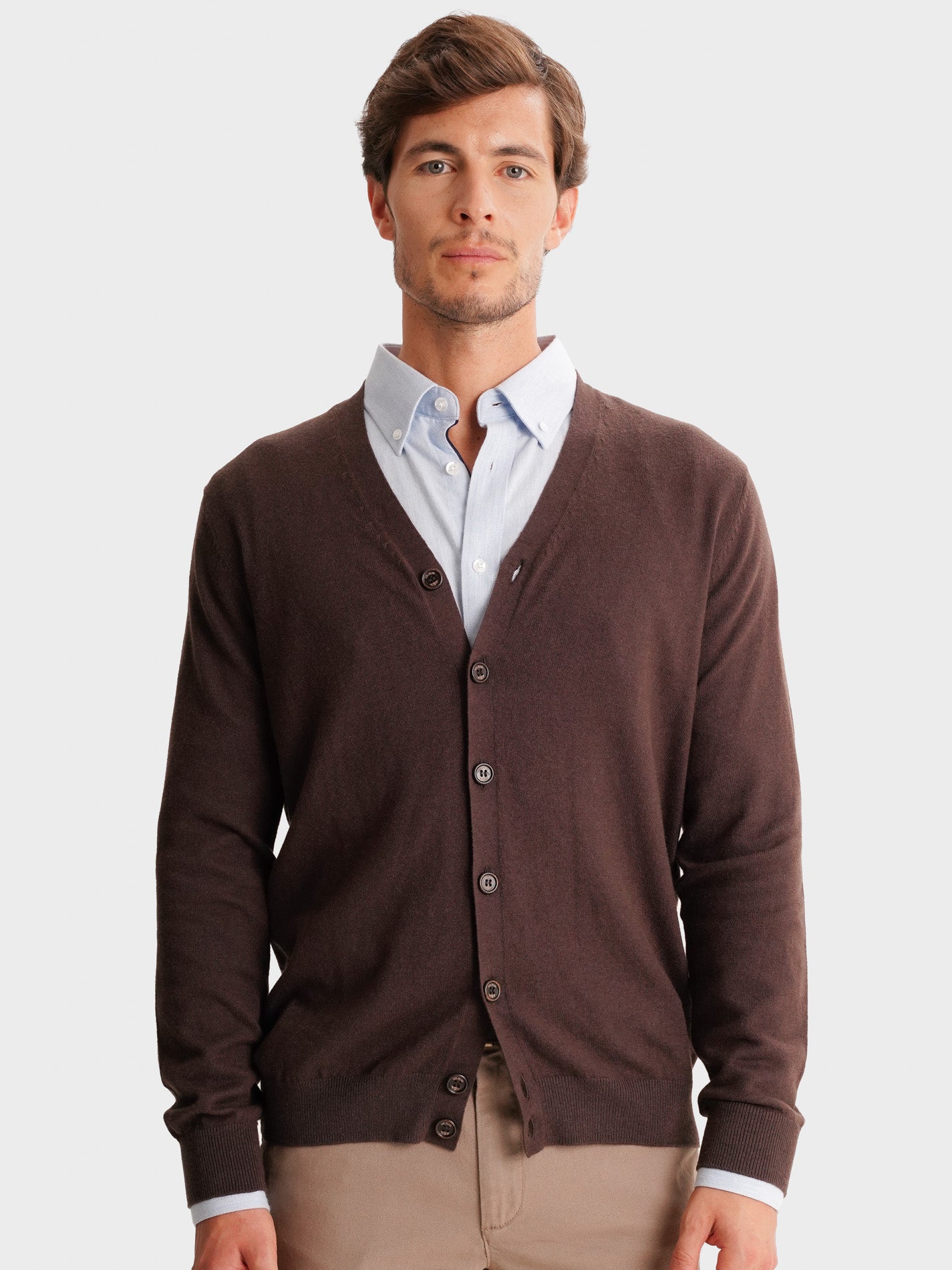 PULLOVER FINO CASTANHO MANGA COMPRIDA REGULAR FIT MR. BLUE