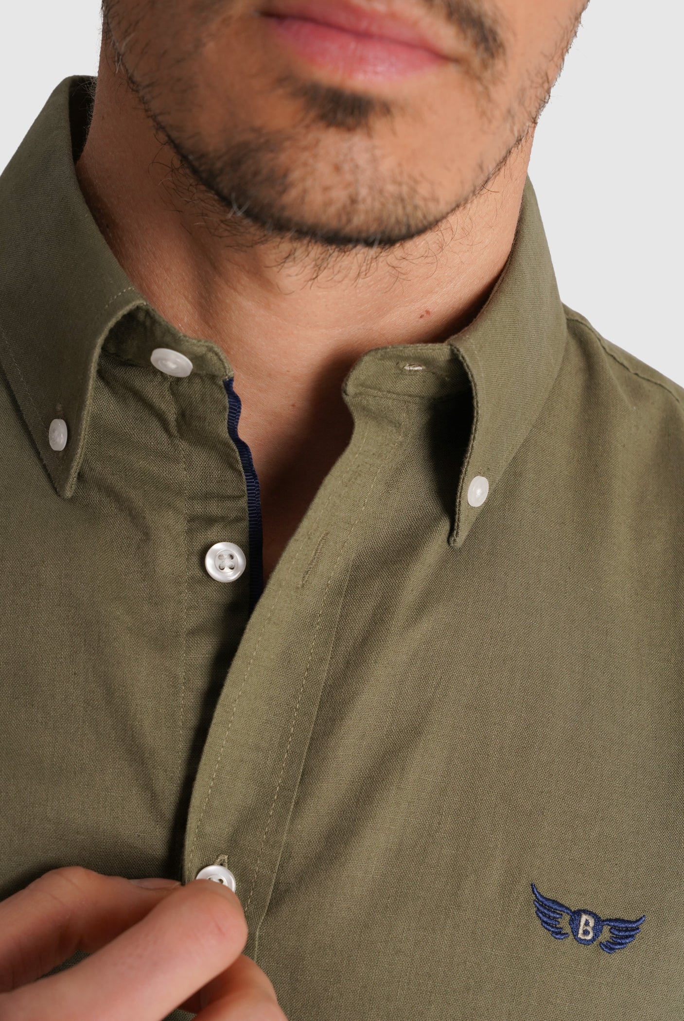 LONG SLEEVE GREEN SHIRT REGULAR FIT MR. BLUE