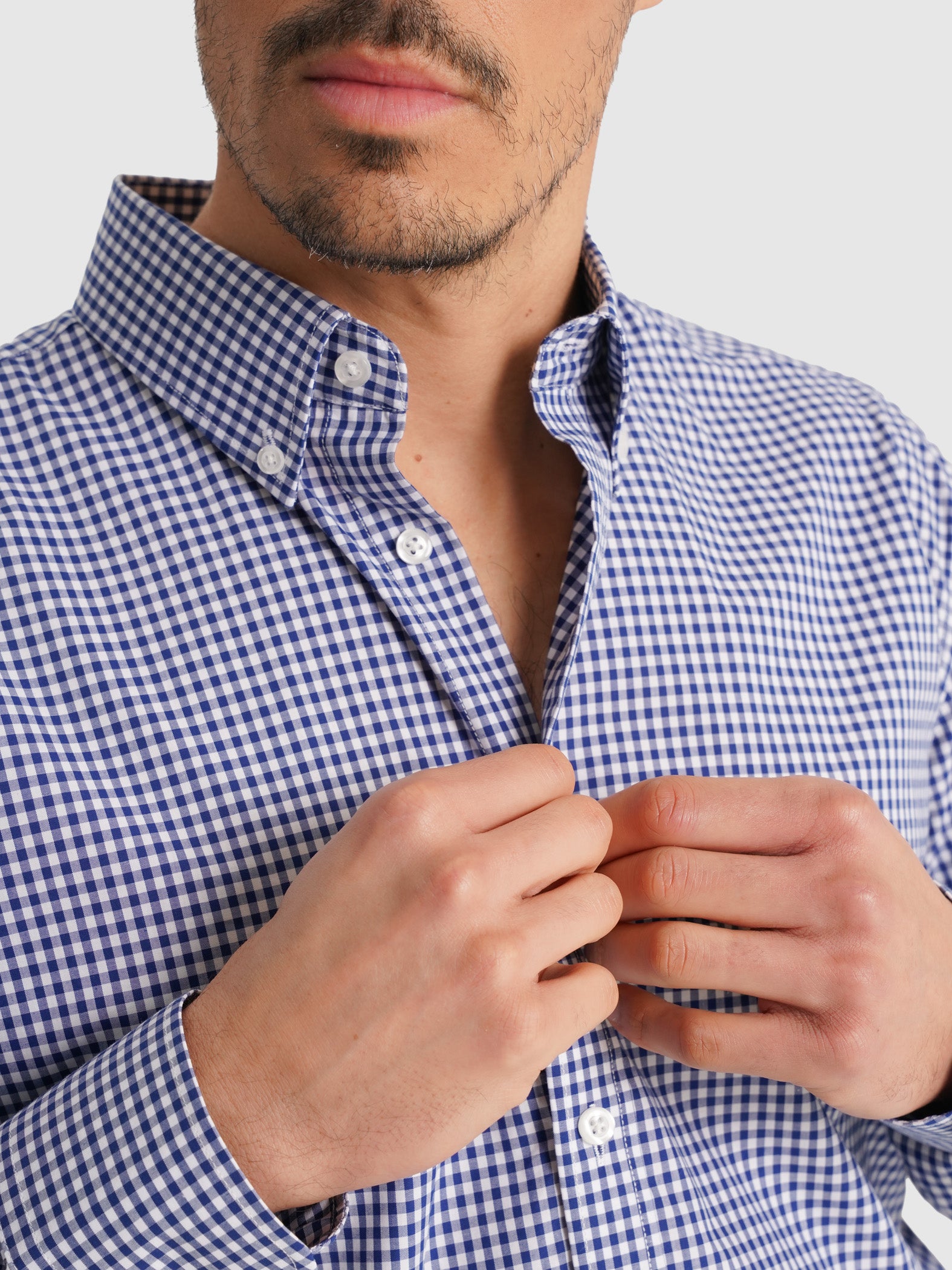 BLUE LONG SLEEVE REGULAR FIT MR SHIRT. BLUE
