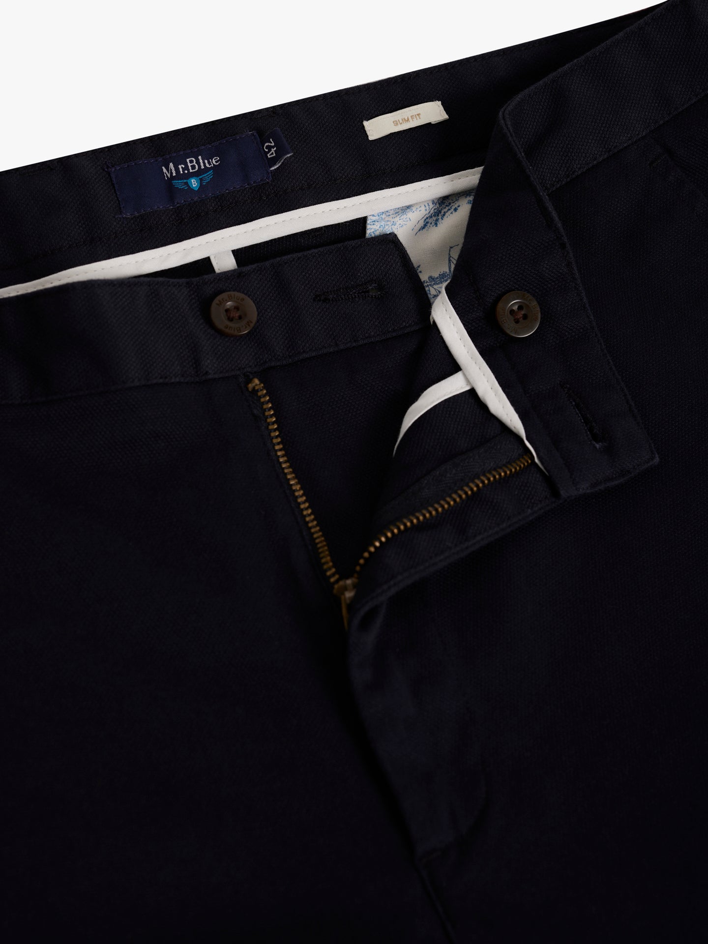 PANTALÓN ESTRUCTURA AZUL SLIM FIT MR. AZUL