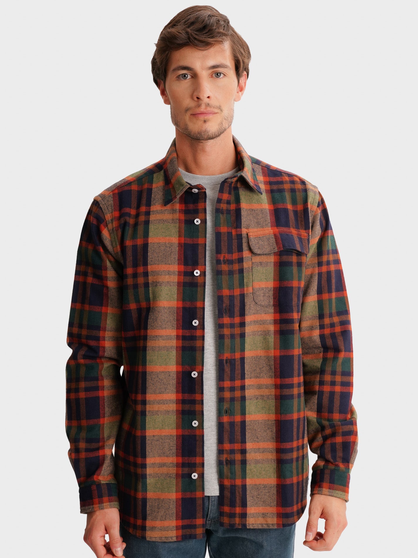 ORANGE OVERSHIRT REGULAR FIT MR. BLUE