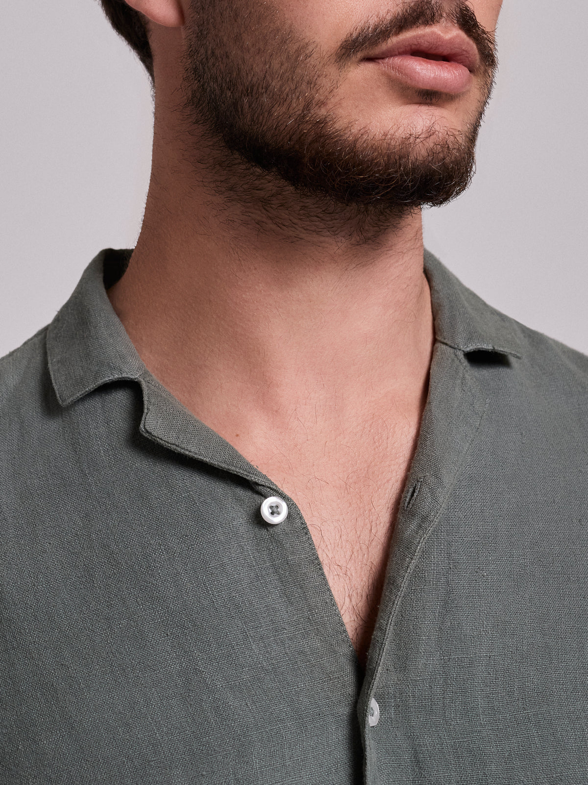 CAMISA LINO VERDE MANGA CORTA REGULAR FIT MARK BELLUCCI