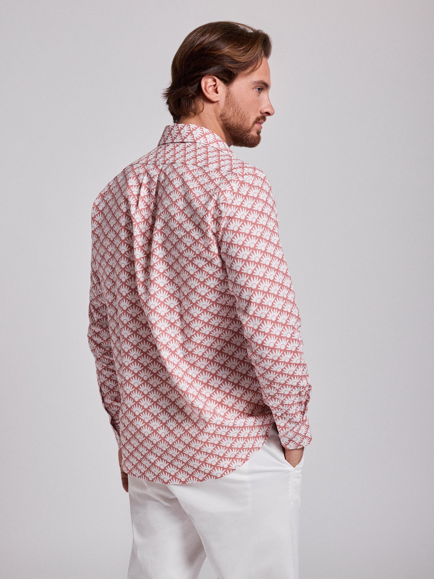 PINK LINEN SHIRT LONG SLEEVE REGULAR FIT MR. BLUE