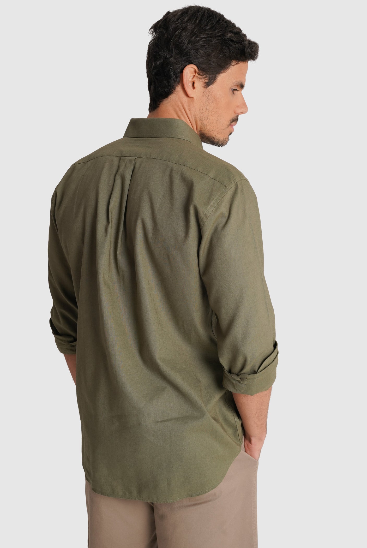 LONG SLEEVE GREEN SHIRT REGULAR FIT MR. BLUE