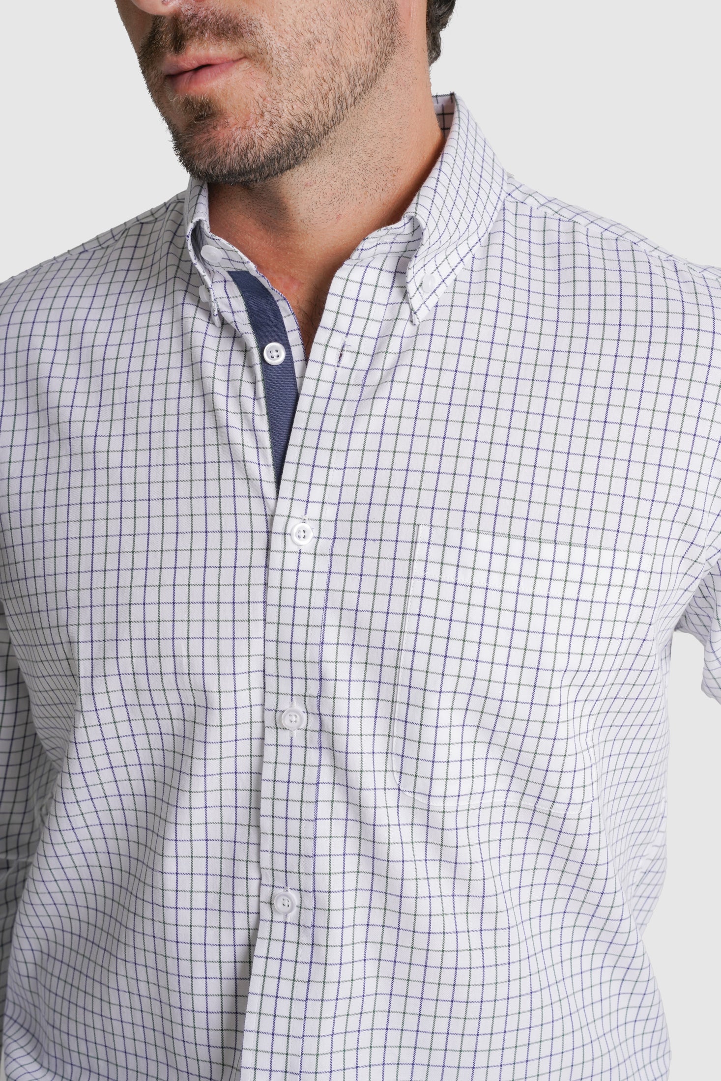 CAMISA ALGODÃO REGULAR FIT BRANCA QUADRADA MR. BLUE