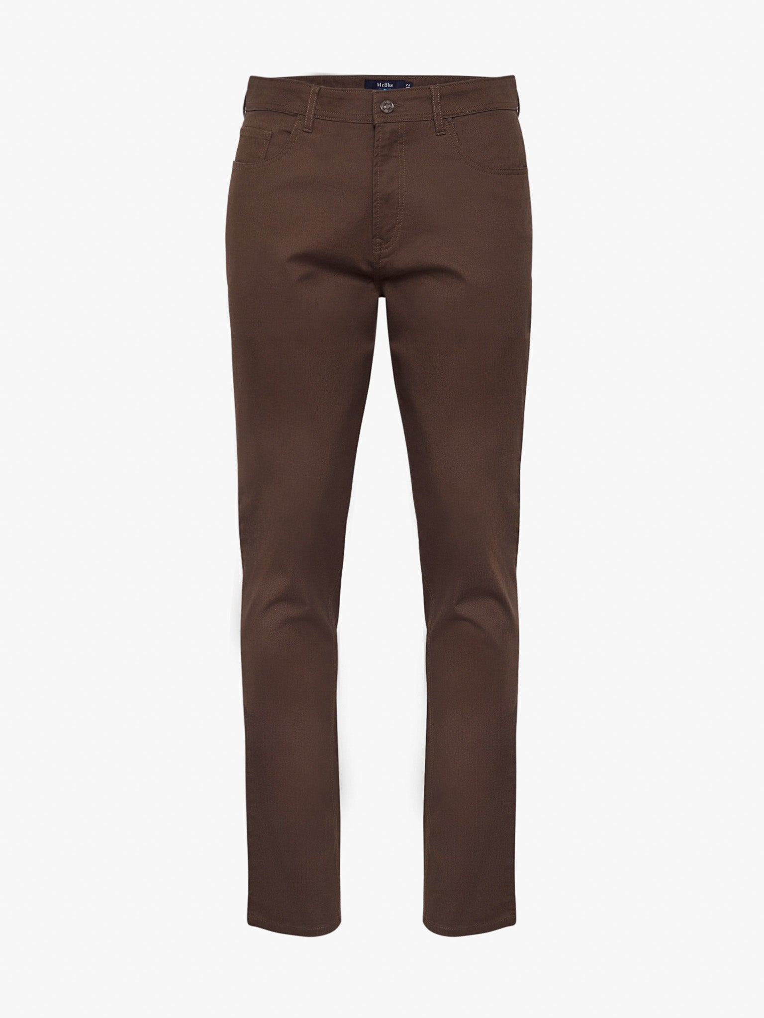 BROWN COTTON SLIM FIT MR. BLUE