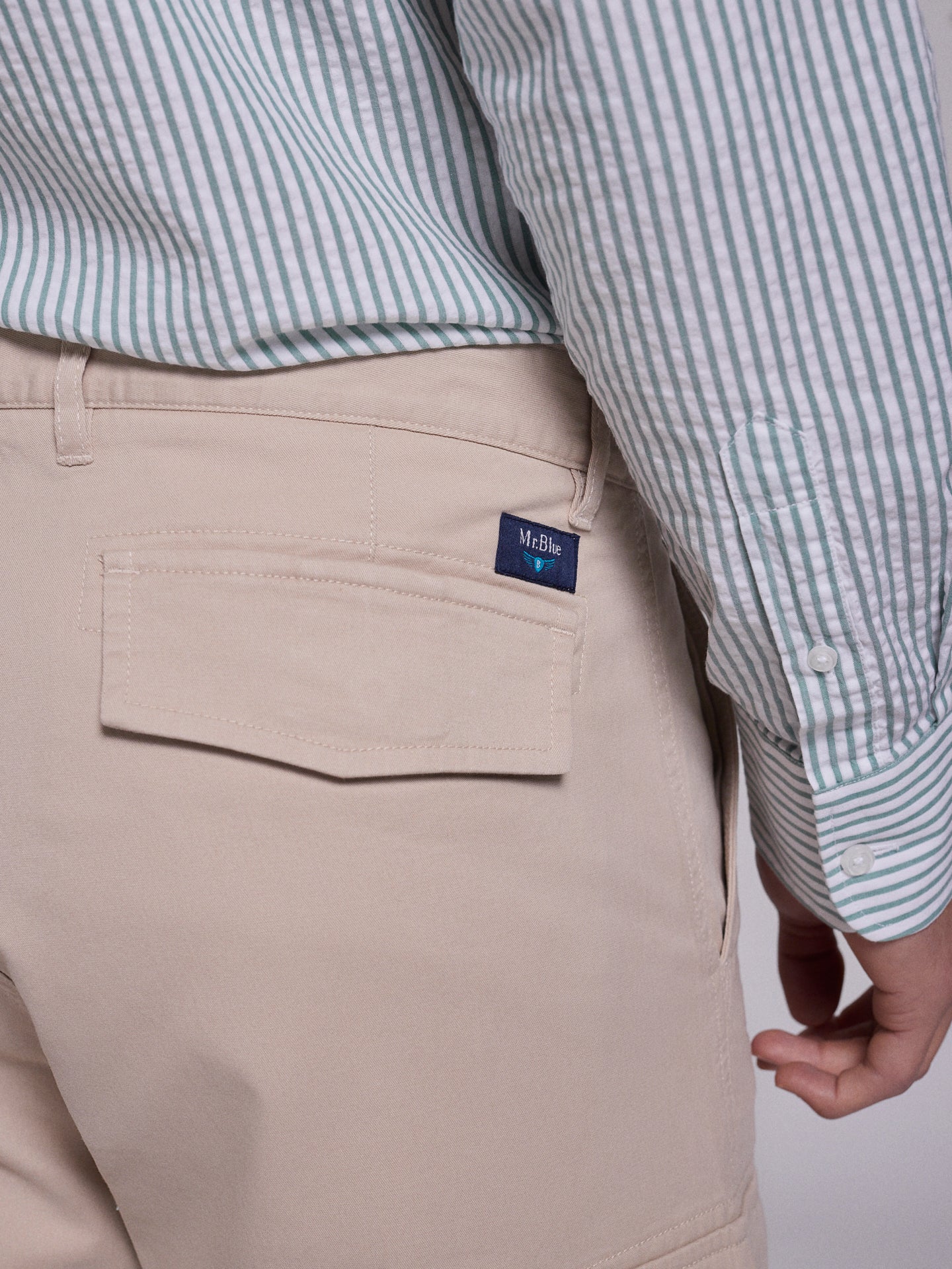 BERMUDA DE ALGODÓN BEIGE REGULAR FIT MR. AZUL