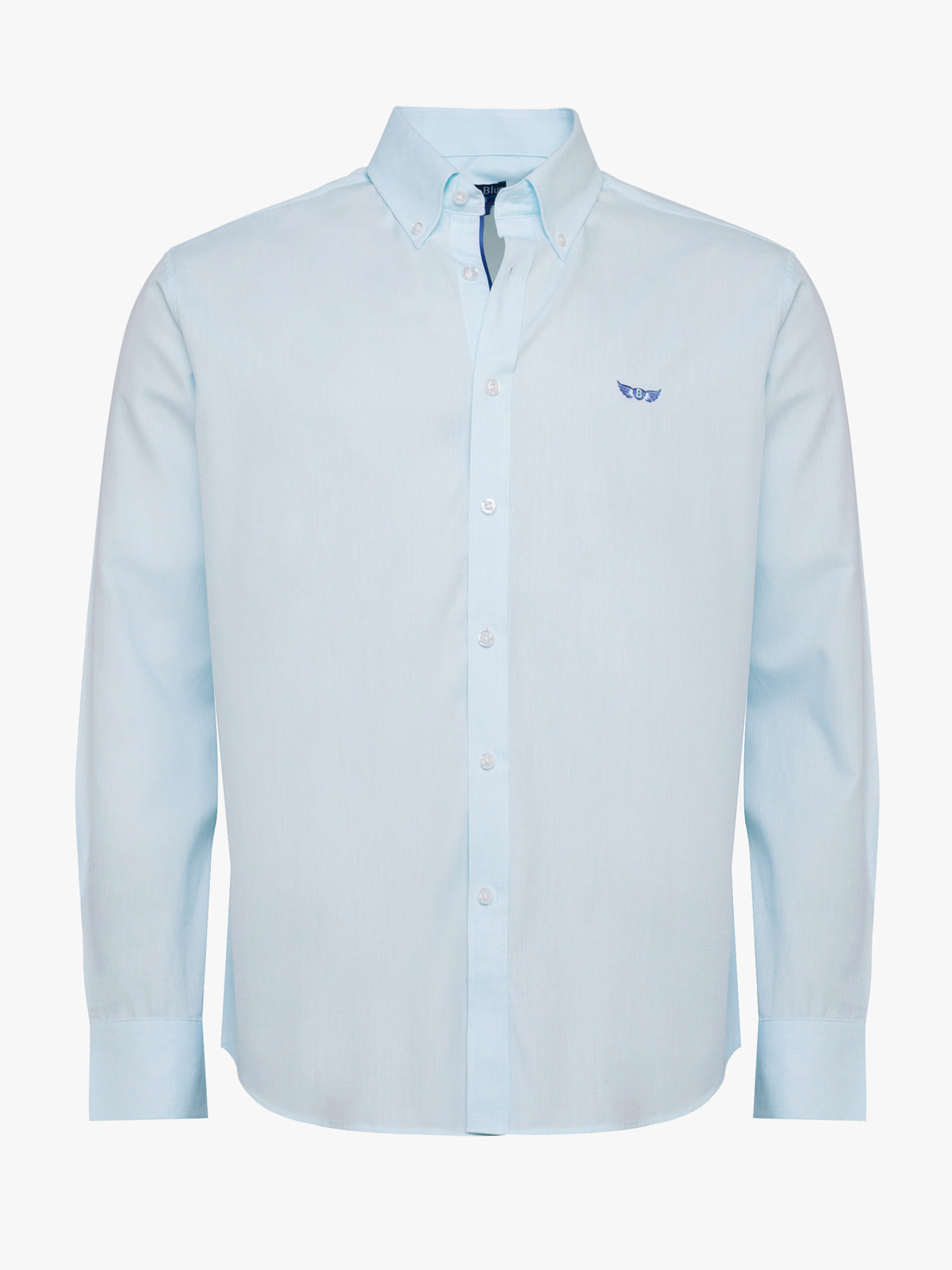 Camisa Regular Fit Herringbone Azul Mr. Blue
