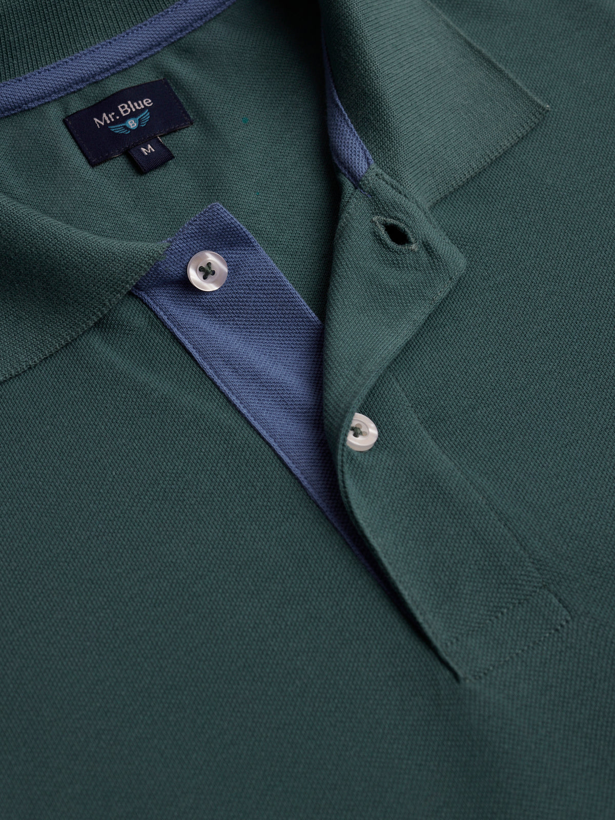 Polo Regular Fit Piquet Azul Mr. Blue