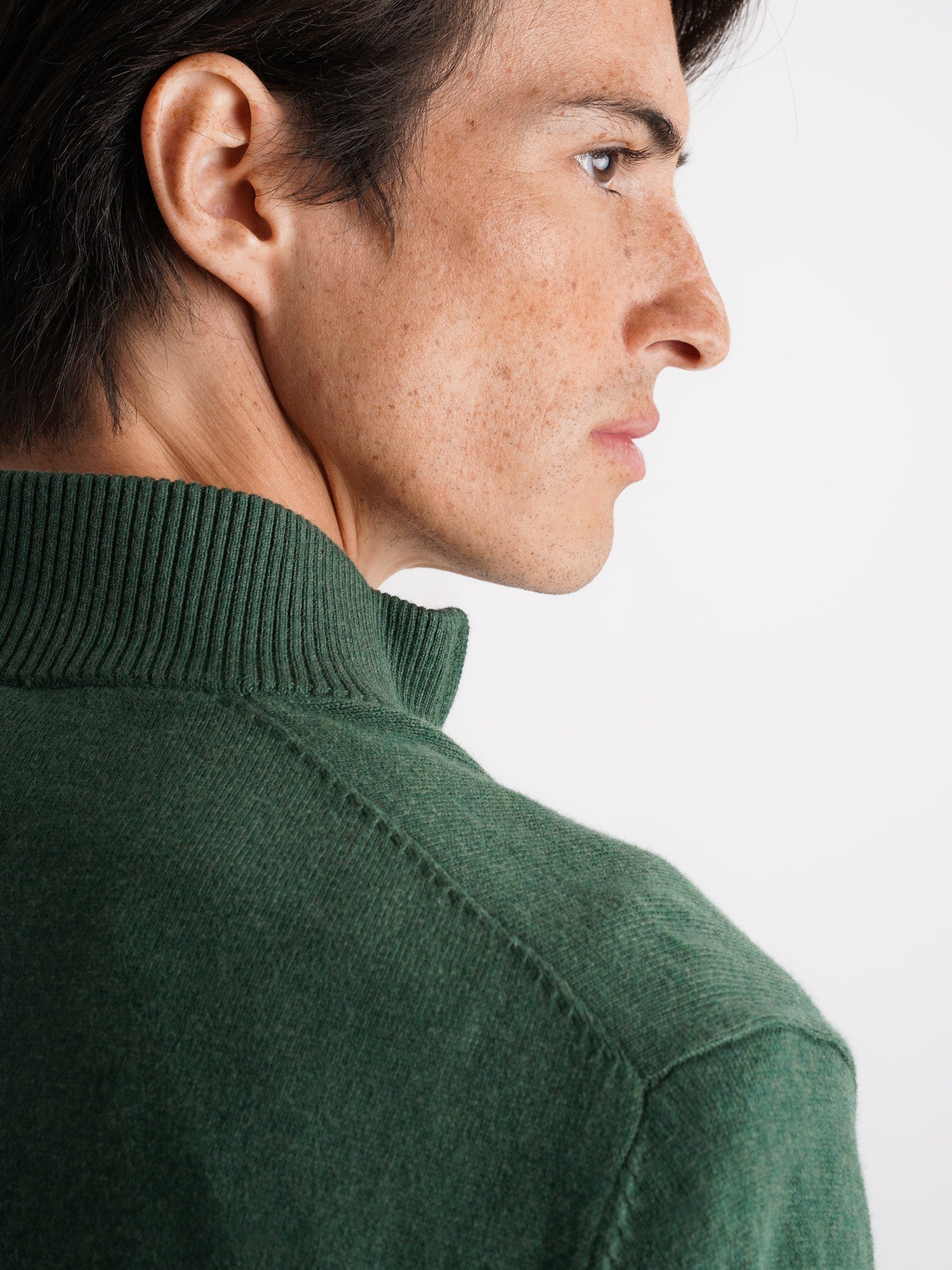 Jersey de cachemira verde fino Mr. Blue