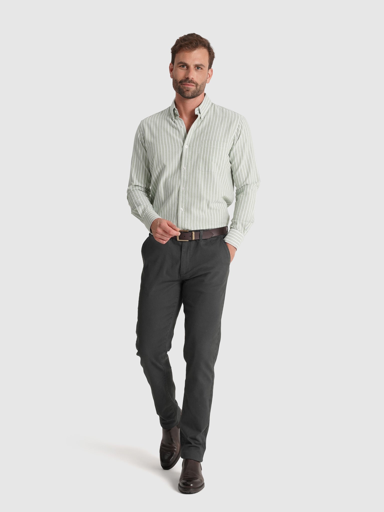 CALÇAS ALGODÃO CINZENTAS SLIM FIT MR. BLUE