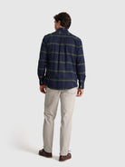 CAMISA ALGODÓN AZUL MANGA LARGA REGULAR FIT MR. AZUL