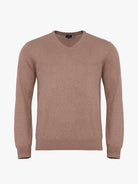 BEIGE CASHMERE PULLOVER LONG SLEEVE REGULAR FIT MR. BLUE