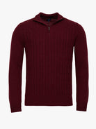 JERSEY DE LANA BURDEOS CON CODERAS MR REGULAR FIT. AZUL