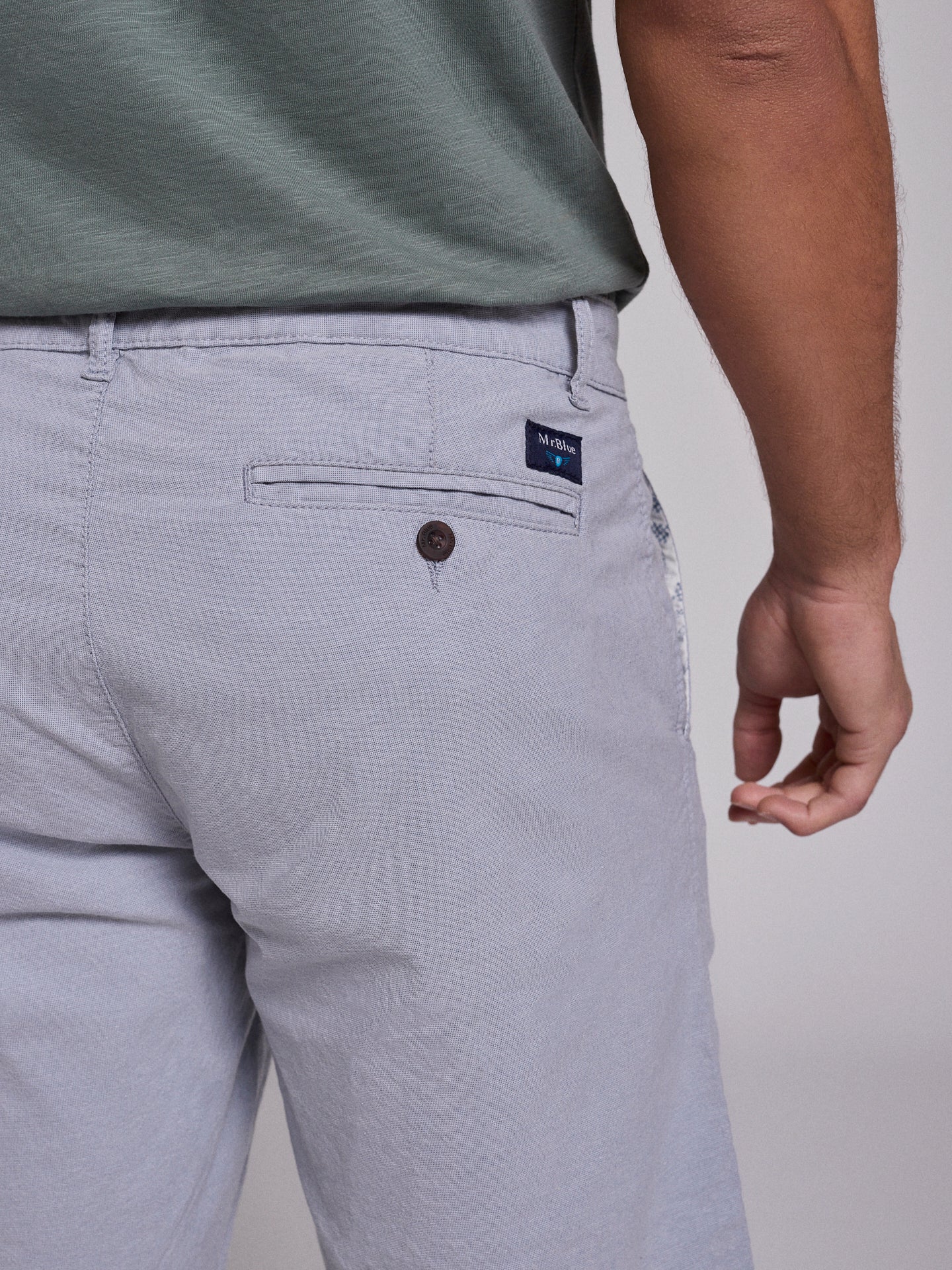 BERMUDA DE ALGODÓN AZUL REGULAR FIT MR. AZUL