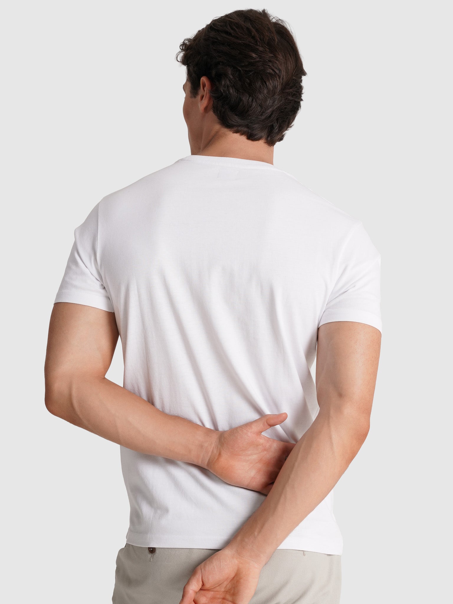 T-SHIRT ALGODÃO BRANCA MANGA CURTA REGULAR FIT MR. BLUE