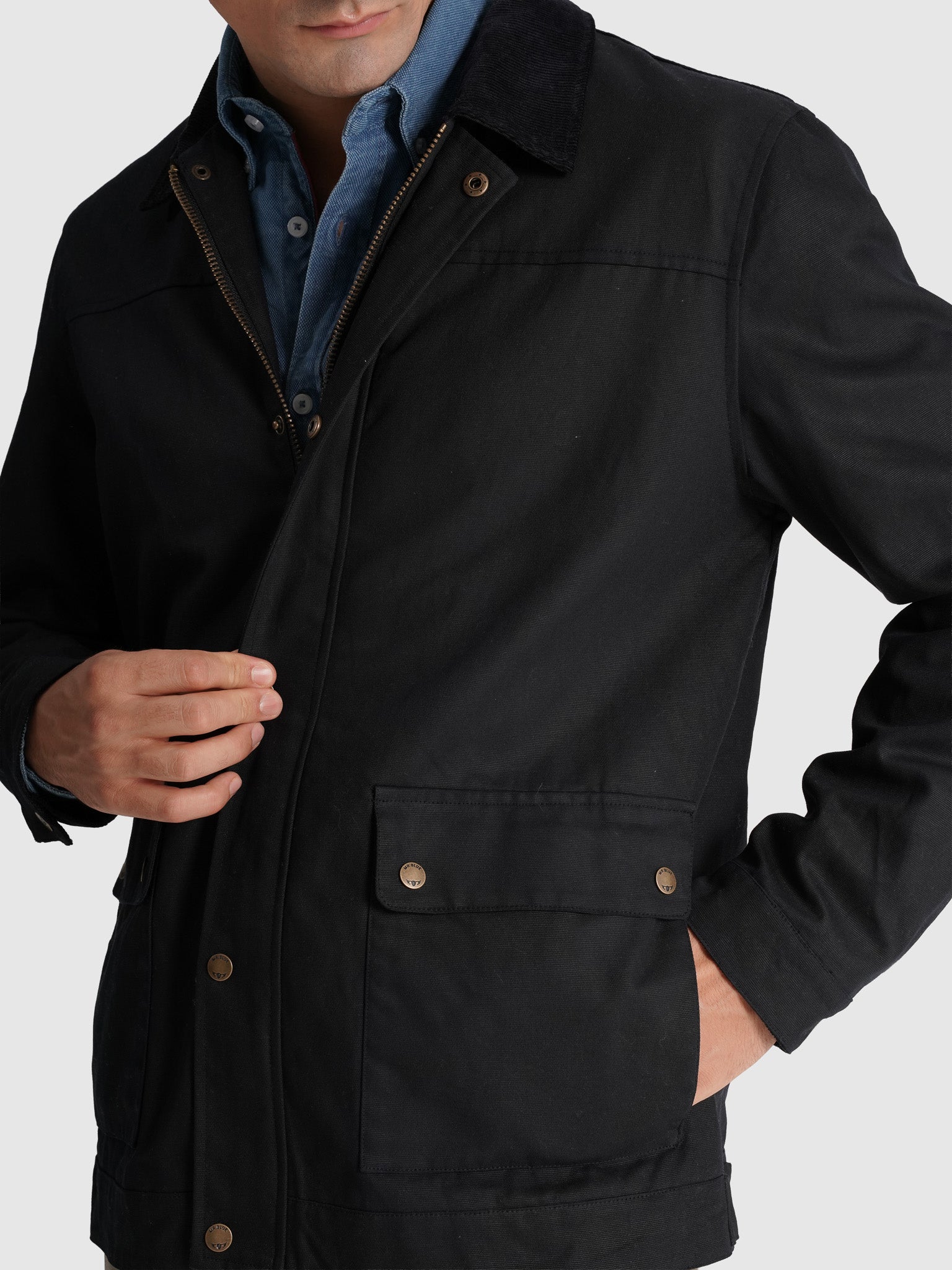 ABRIGO AZUL MANGA LARGA REGULAR FIT MR. AZUL