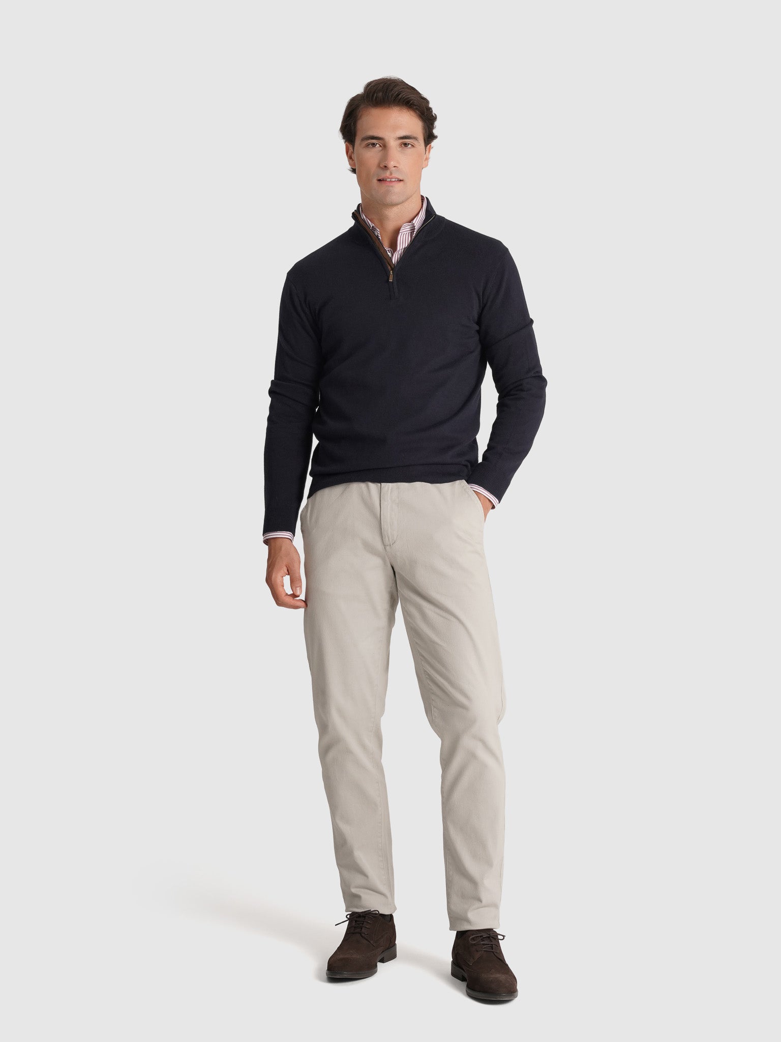 BLUE CASHMERE PULLOVER LONG SLEEVE REGULAR FIT MR. BLUE