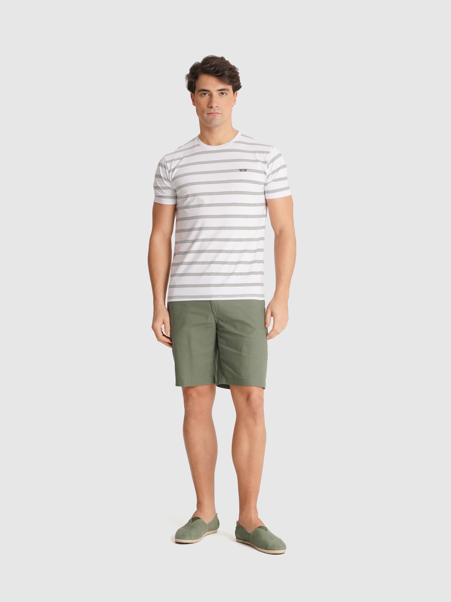 T-SHIRT ALGODÃO VERDE MANGA CURTA REGULAR FIT MR. BLUE