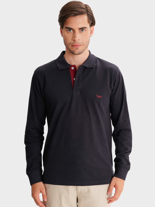 POLO AZUL MANGA COMPRIDA REGULAR FIT MR. BLUE