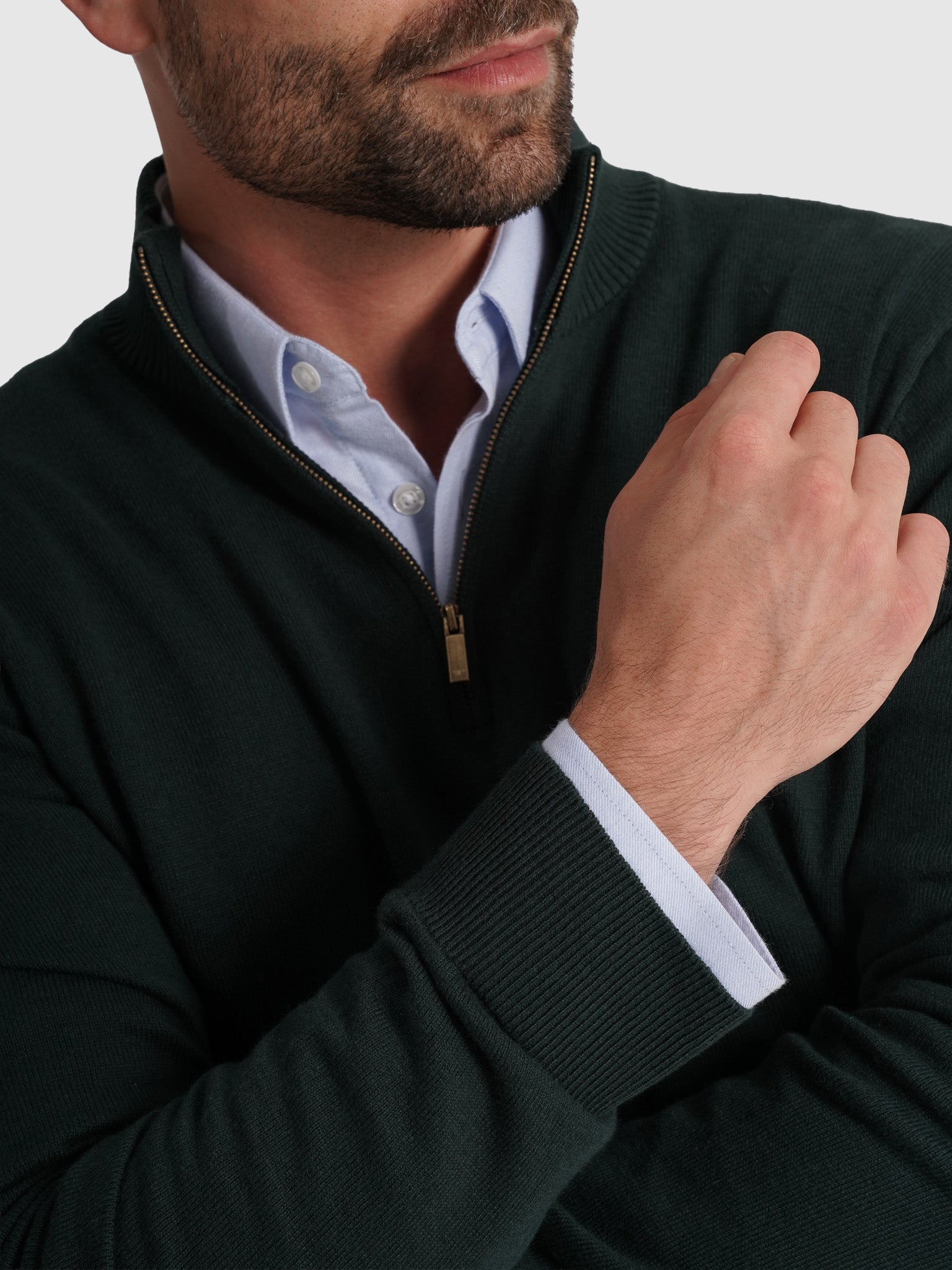 JERSEY DE CASHMERE VERDE MANGA LARGA REGULAR FIT MR. AZUL
