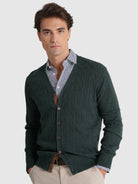 JERSEY DE LANA VERDE CON CODERAS MR REGULAR FIT. AZUL