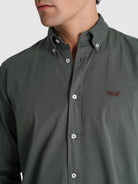 CAMISA ALGODÃO VERDE MANGA COMPRIDA REGULAR FIT MR. BLUE