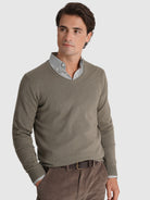 GREEN WOOL PULLOVER LONG SLEEVE REGULAR FIT MR. BLUE