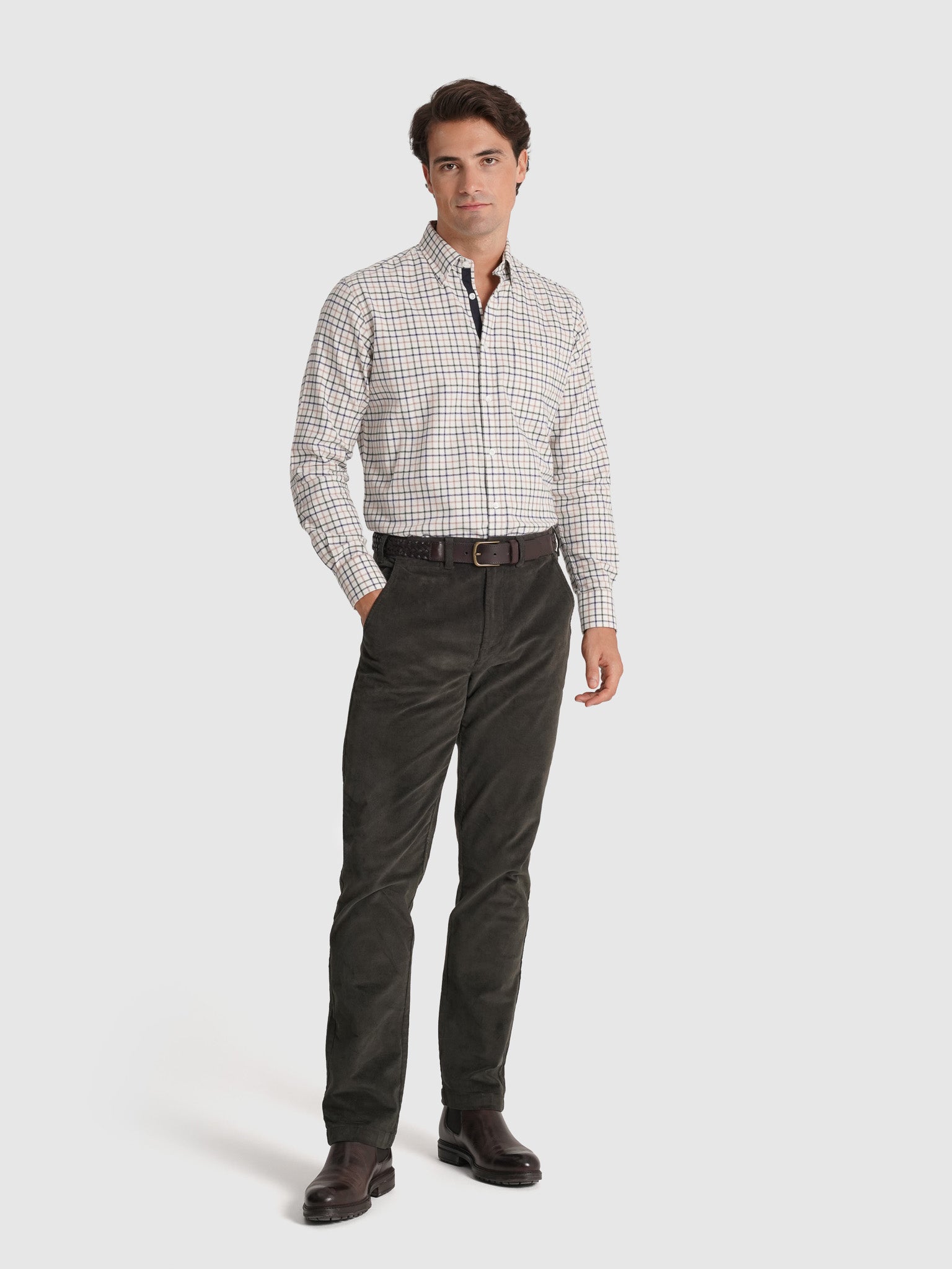 CAMISA ALGODÓN AZUL MANGA LARGA REGULAR FIT MR. AZUL